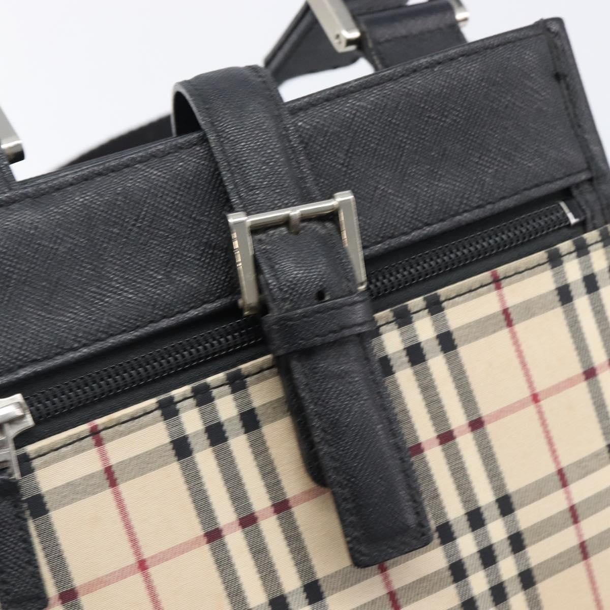 Burberry Nova Check Shoulder Bag Canvas Beige Canvas Shoulder Bag Bag (Pre-Owned)