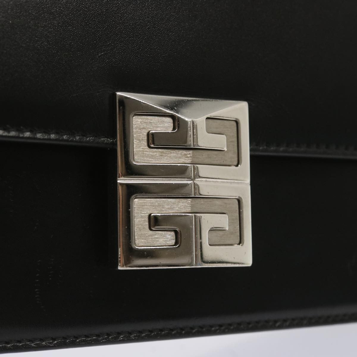 Givenchy 4G Shoulder Bag Leather Black Leather Shoulder Bag Bag (Pre-Owned)