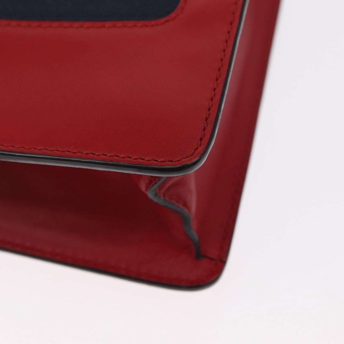 Gucci Sylvie Chain Leather Red Leather Shoulder Bag Bag (Pre-Owned)
