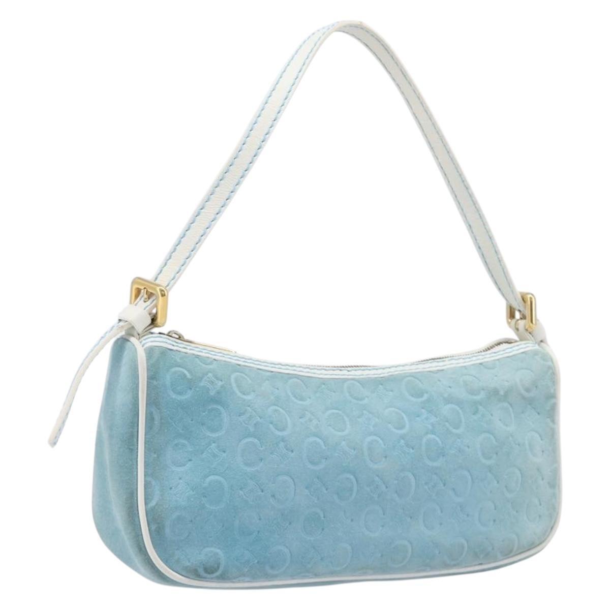 Celine C Macadam Suede Turquoise Suede Handbag (Pre-Owned)