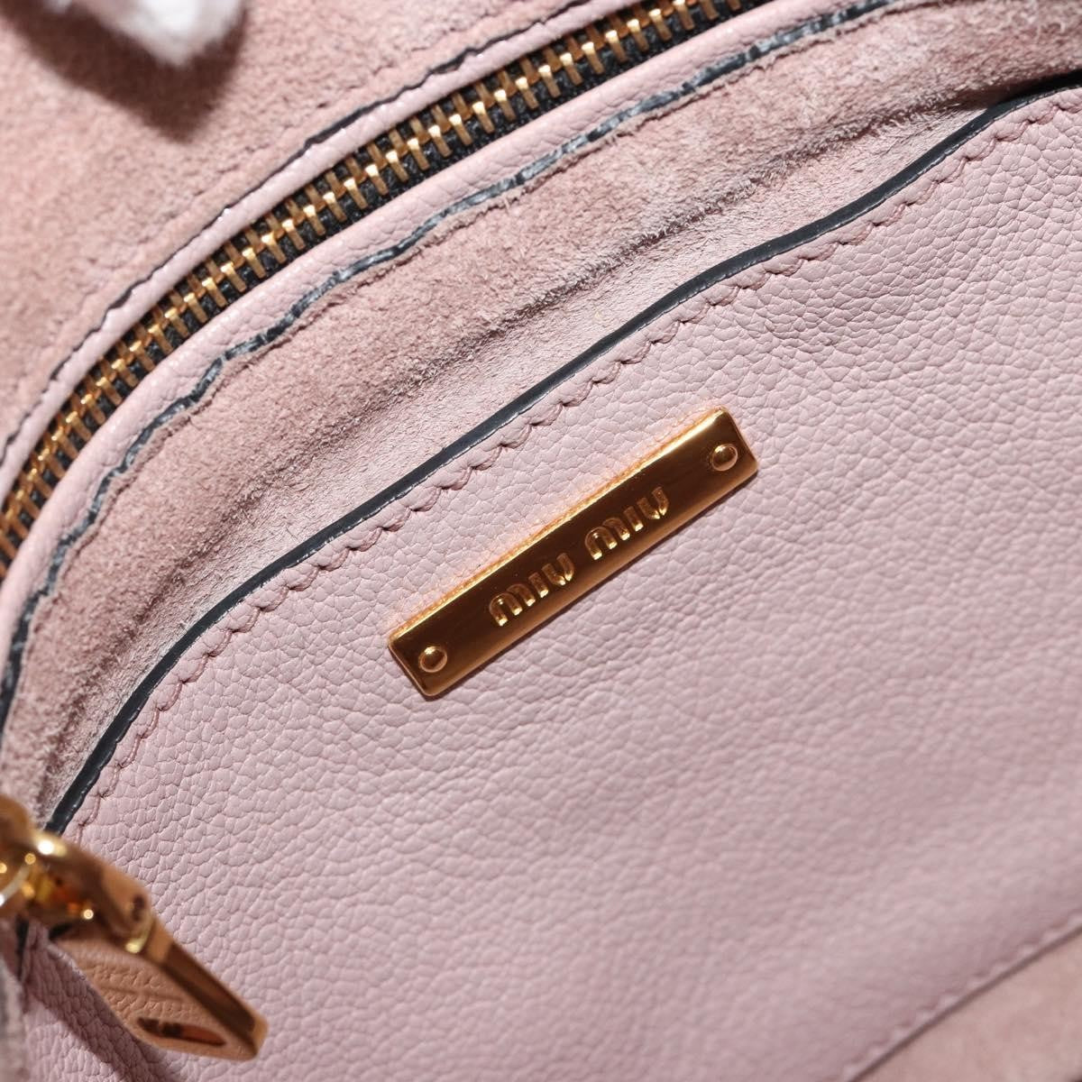 Miu Miu Madras Convertible Hobo Leather Pink Leather Shoulder Bag Bag (Pre-Owned)