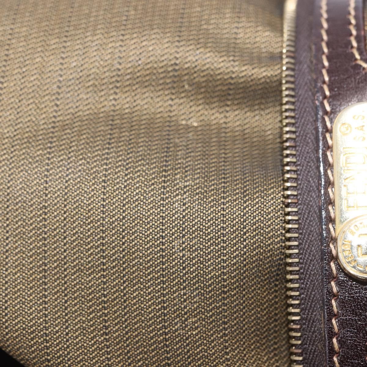 Fendi Vintage Zip Pochette Zucca Canvas Small Brown Canvas Clutche & Pouche Bag (Pre-Owned)