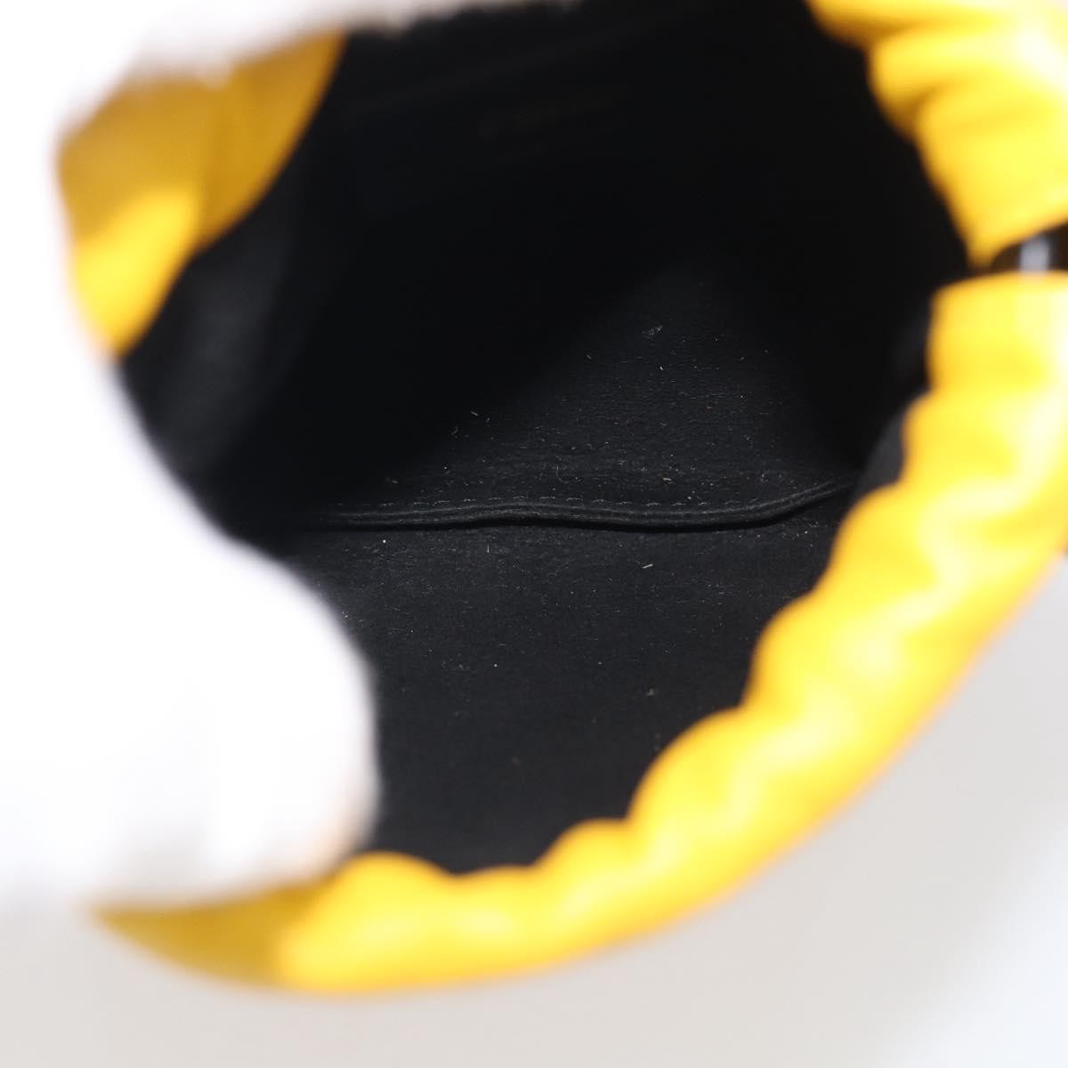 Fendi Logo Drawstring Leather Yellow Leather Handbag (Pre-Owned)