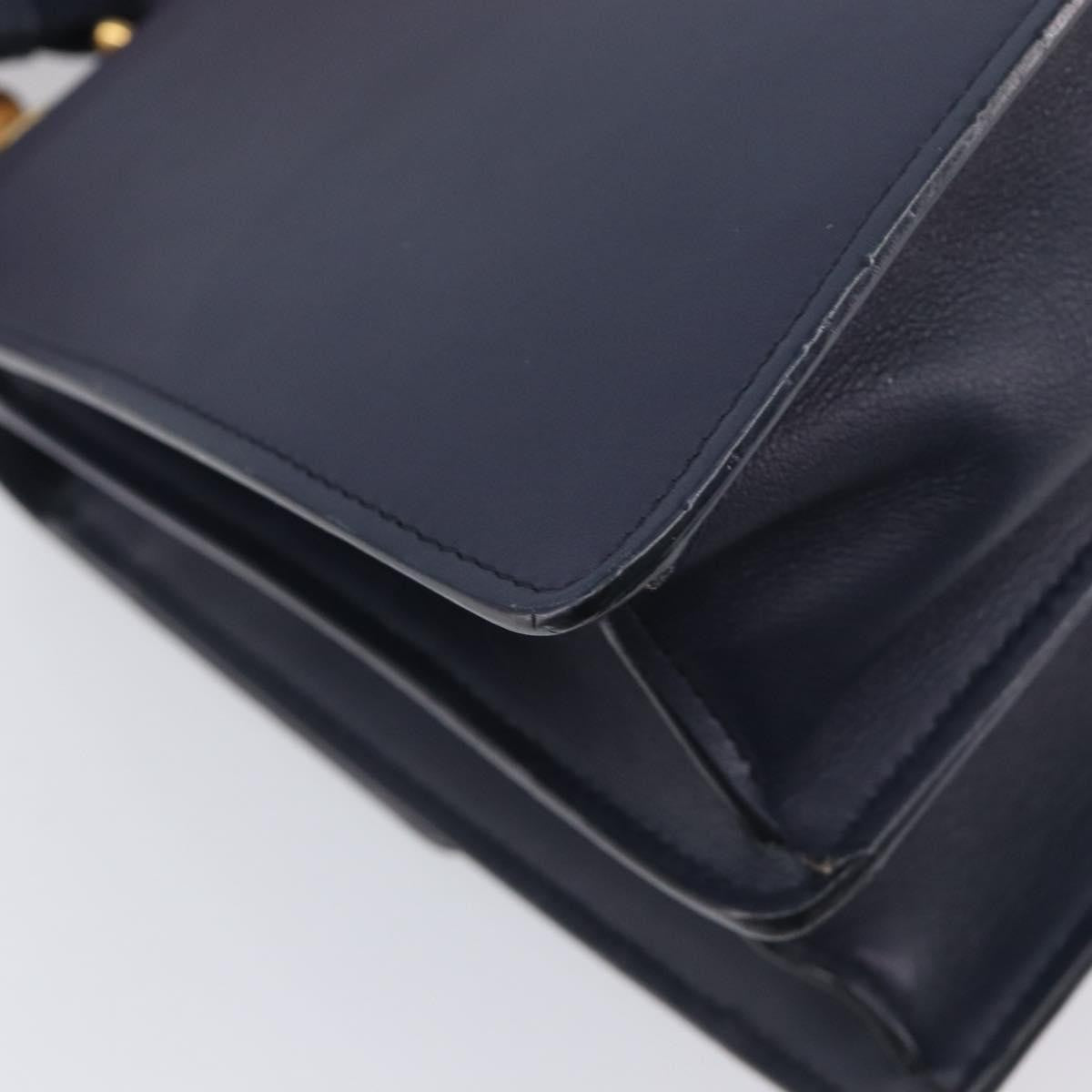 Gucci Dionysus Bamboo Top Handle Leather Navy Leather Handbag (Pre-Owned)