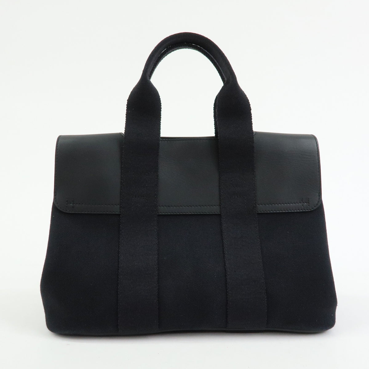 Hermes Valparaiso Toile And Leather Black Canvas Handbag (Pre-Owned)