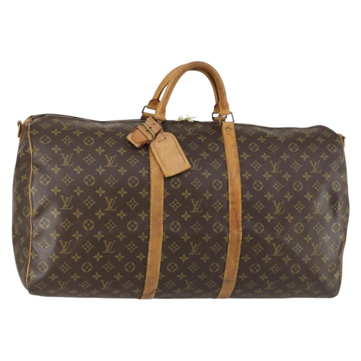 Louis Vuitton Keepall Bandouliere Monogram Canvas Brown Canvas Travel Bag Bag (Pre-Owned)