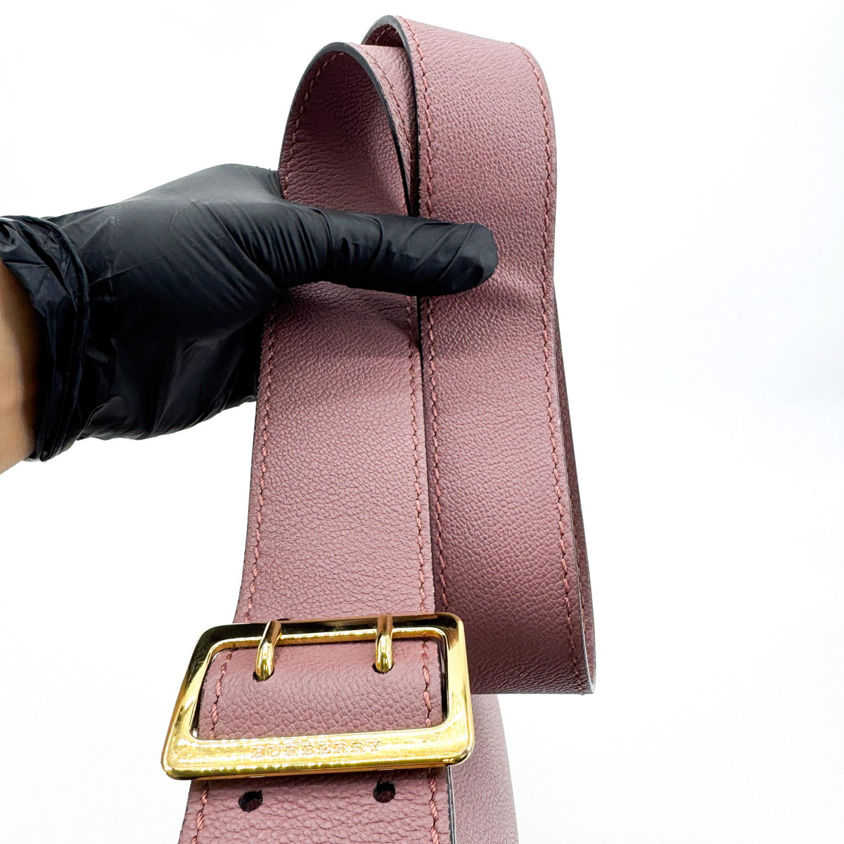 Burberry Helmsley Leather Pink Calfskin Handbag (Pre-Owned)
