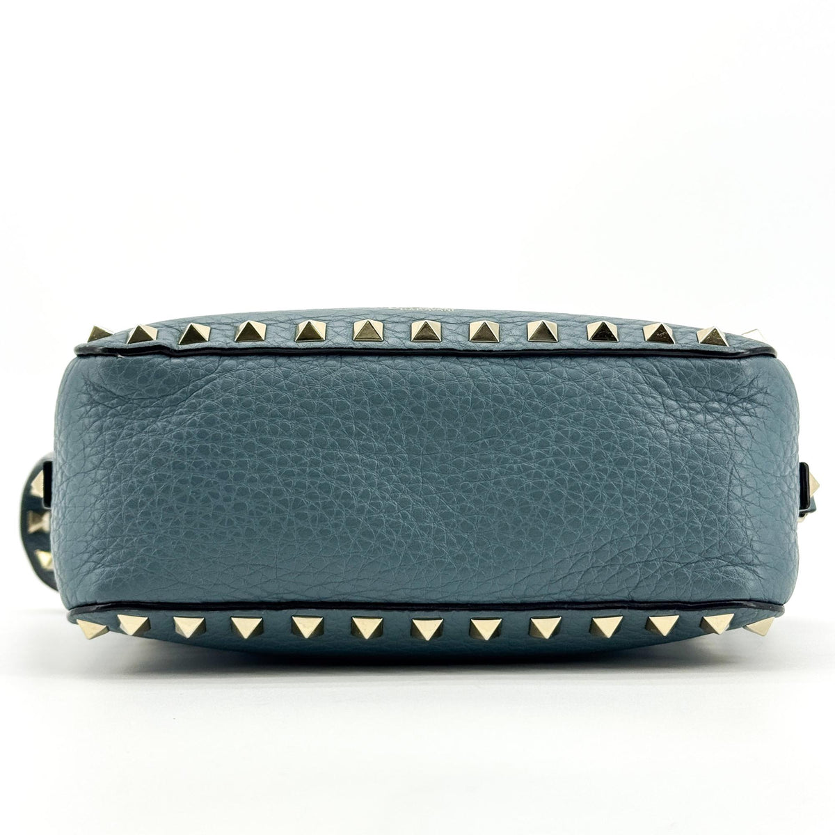 Valentino Garavani Rockstud Camera Leather Blue Leather Crossbody Bag Bag (Pre-Owned)