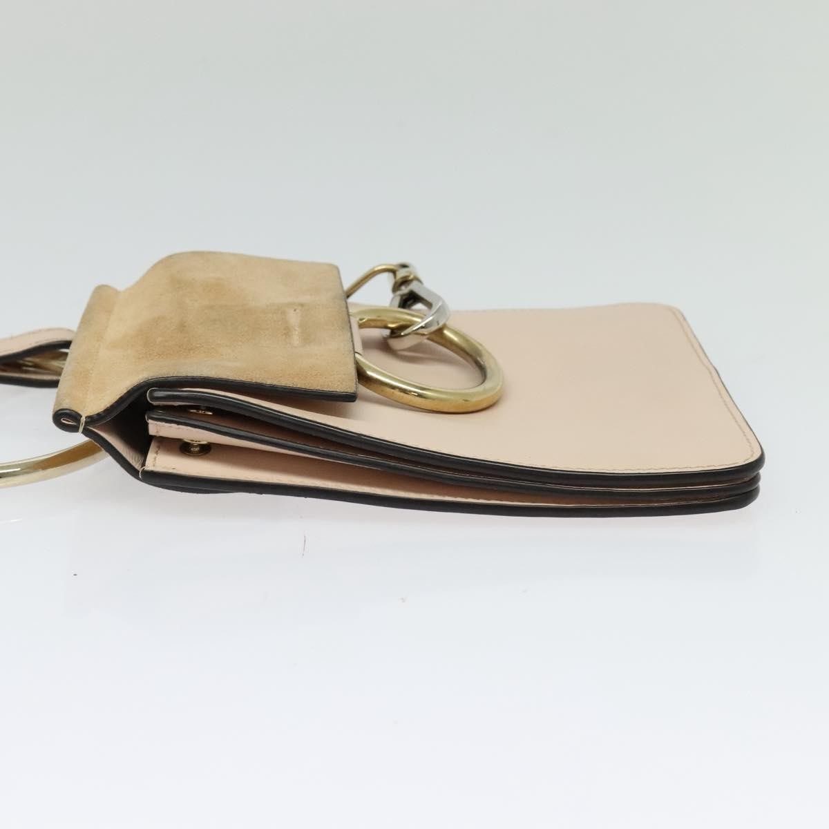 Chloe Faye Leather And Suede Beige Leather Shoulder Bag Bag (Pre-Owned)
