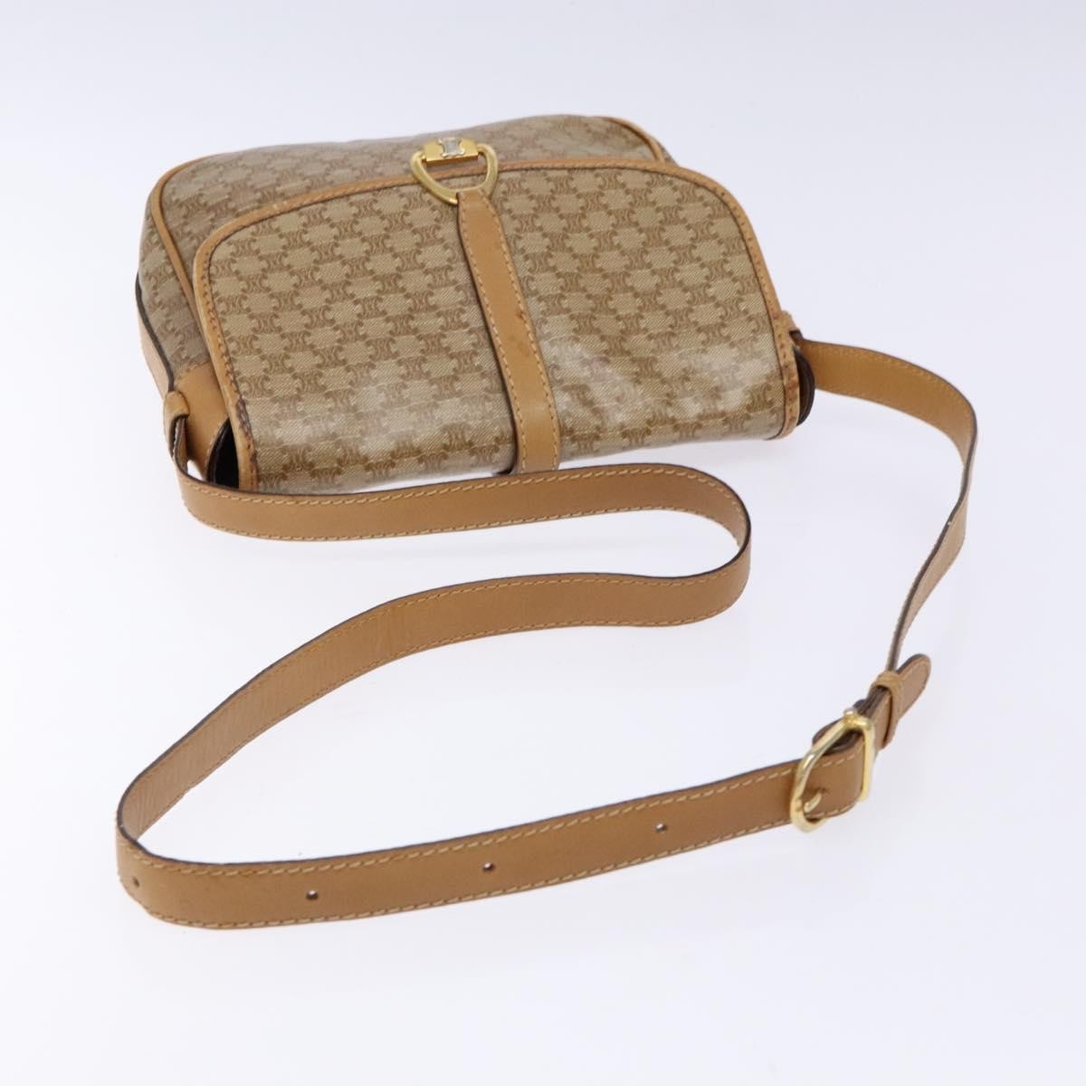 Celine Macadam Shoulder Pvc Leather Beige Canvas Bag (Pre-Owned)