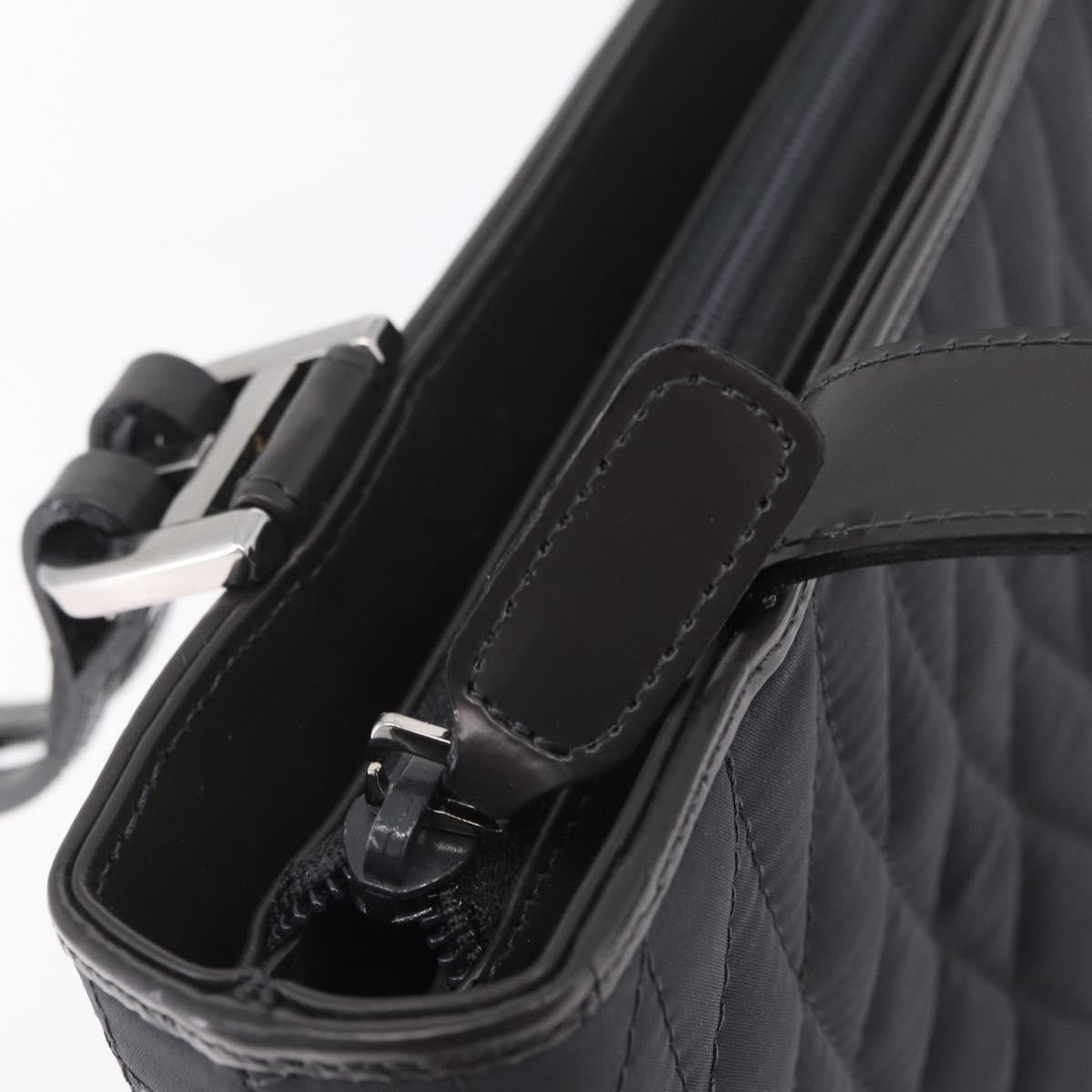 Bally Handbag Quilted Nylon Black Nylon Handbag (Pre-Owned)