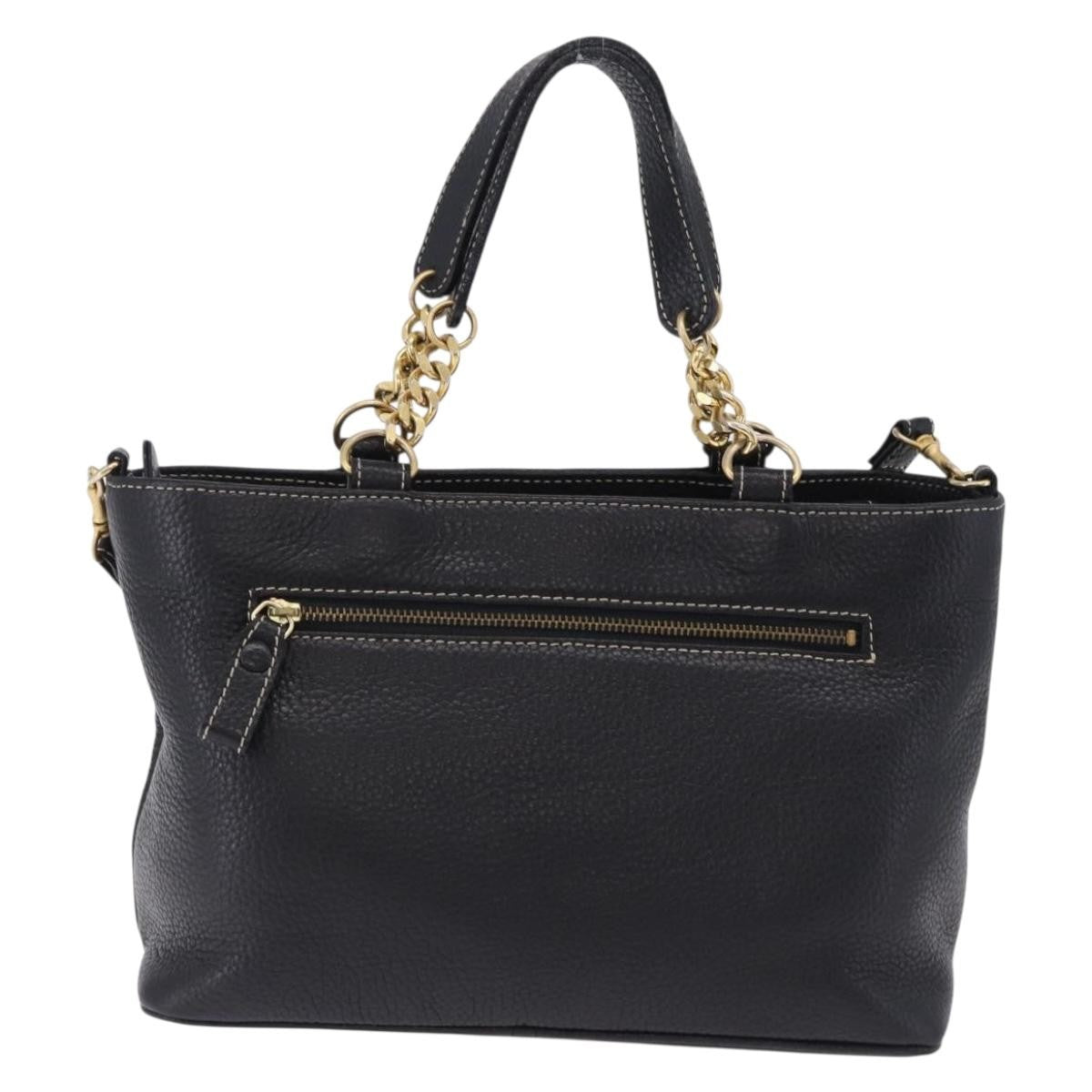 Bally Vintage Leather Black Leather Tote Bag Bag (Pre-Owned)