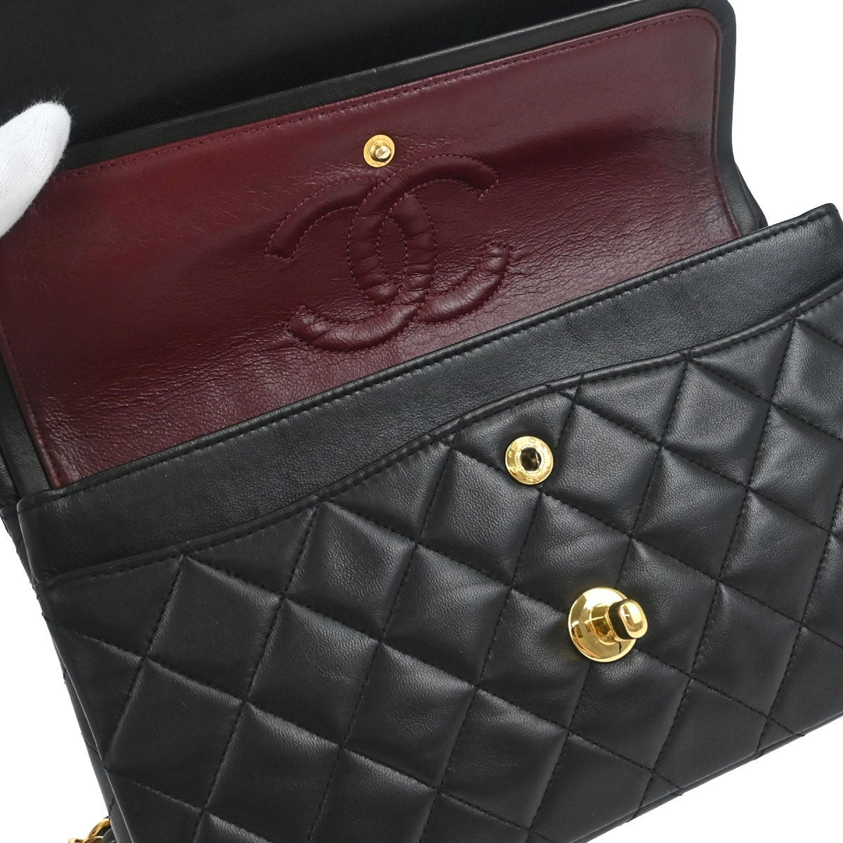 Chanel Timeless Lambskin Black Leather Handbag (Pre-Owned)