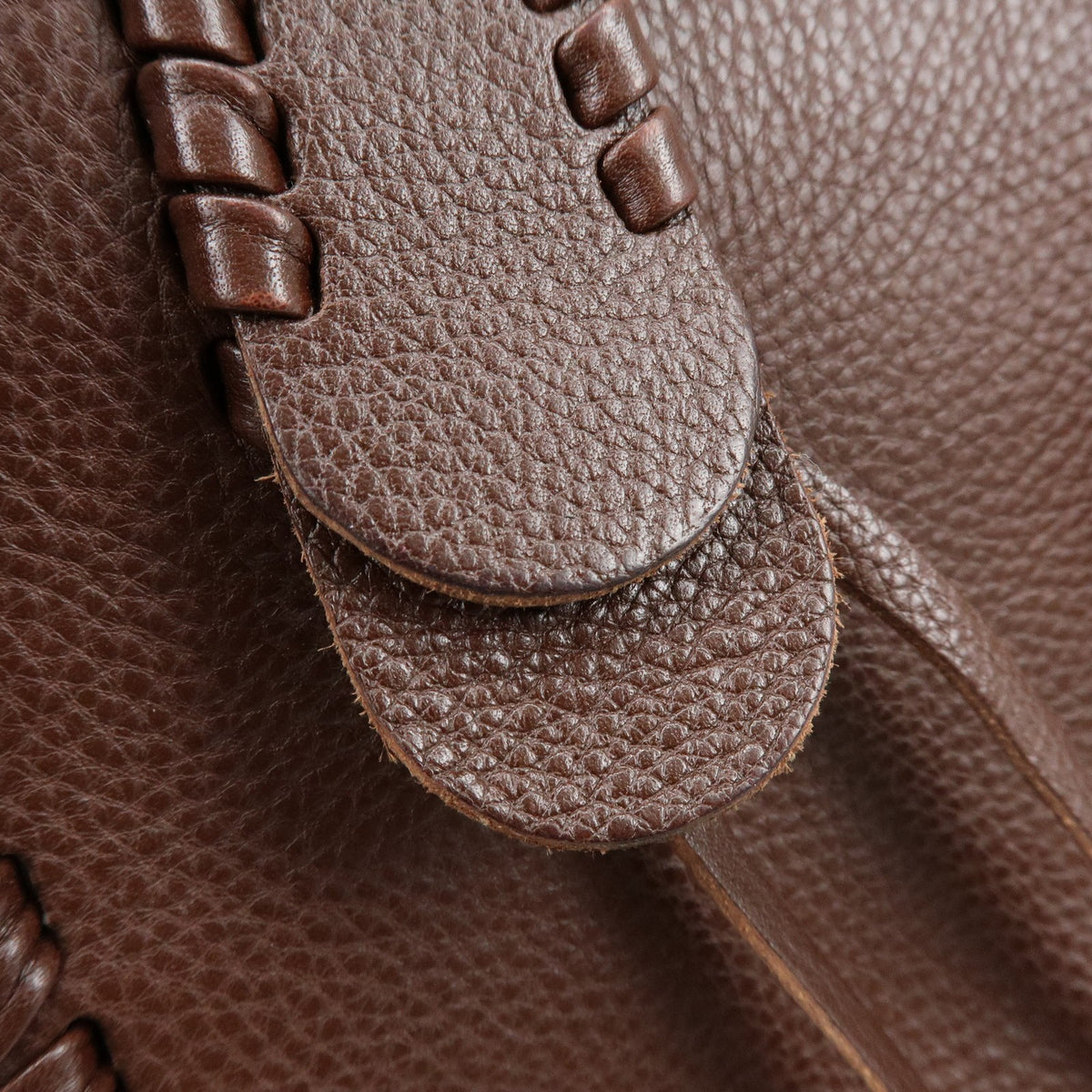Chloe Mony Leather Brown Leather Tote Bag Bag (Pre-Owned)