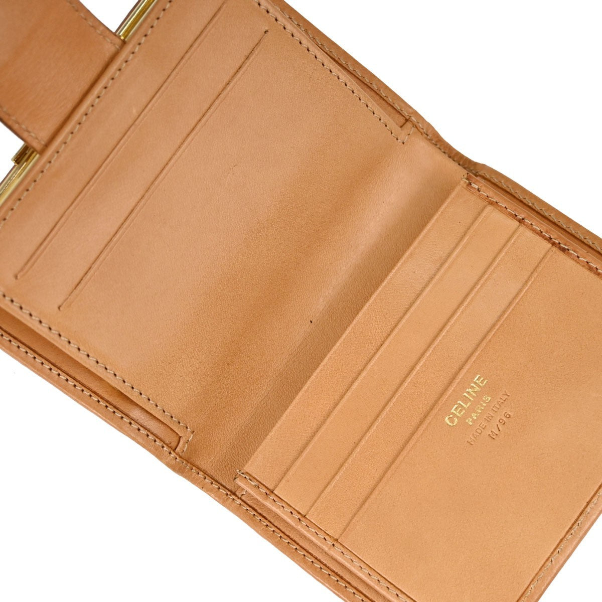 Celine Bifold Triomphe Coated Canvas Brown Pvc Wallets Accessory (Pre-Owned)