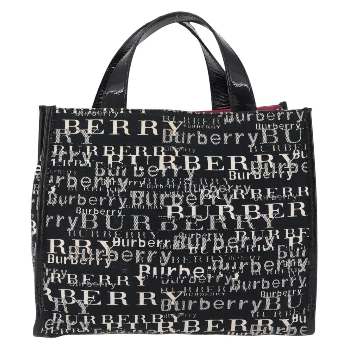 Burberry Logo Trench Nylon Black Canvas Tote Bag Bag (Pre-Owned)