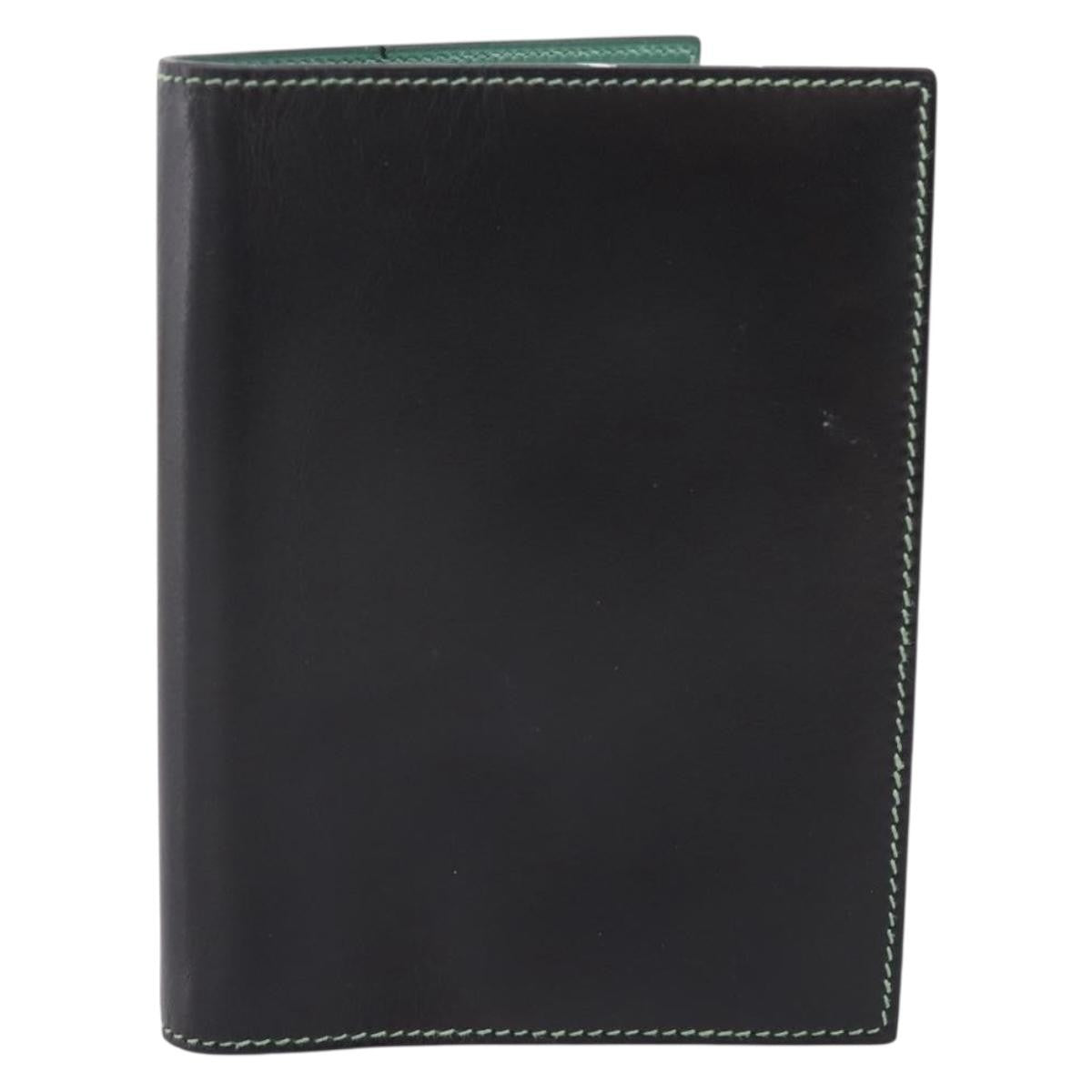Hermes Simple Agenda Cover Leather Black Leather Briefcase Bag (Pre-Owned)