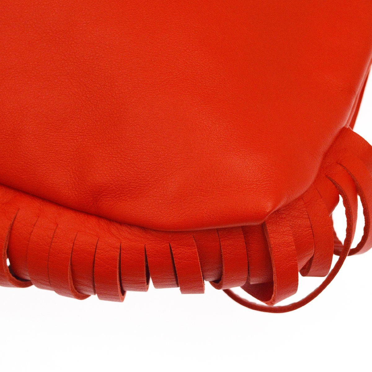 Bottega Veneta The Fringe Leather Red Leather Clutche & Pouche Bag (Pre-Owned)