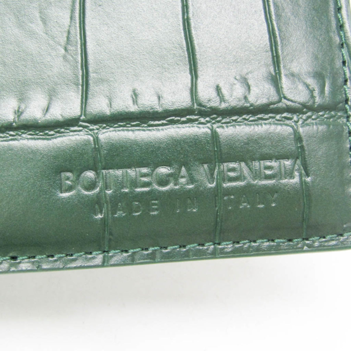 Bottega Veneta Doll Crocodile Embossed Leather Green Leather Tote Bag Bag (Pre-Owned)