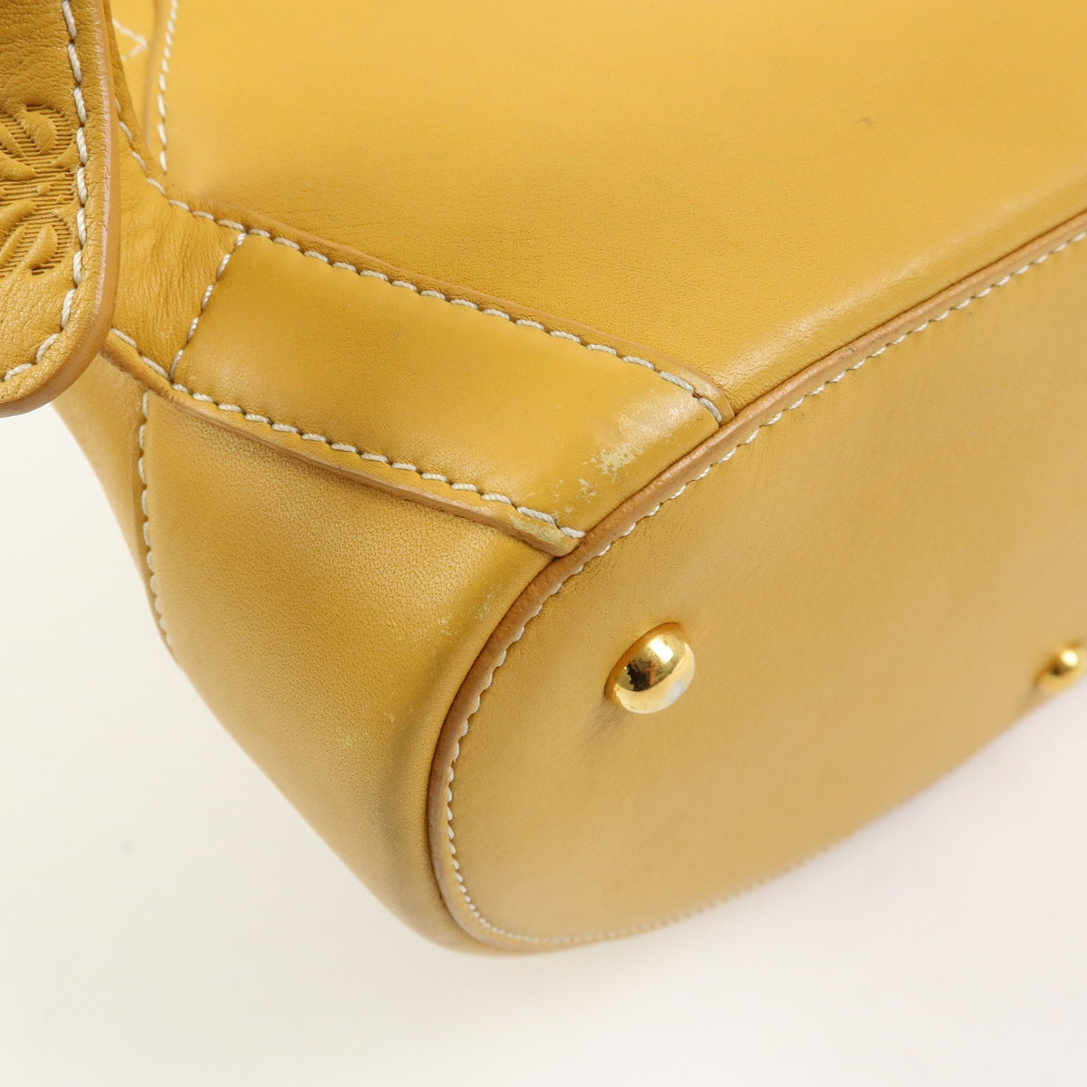 Loewe Anton Leather Yellow Leather Backpack Bag (Pre-Owned)