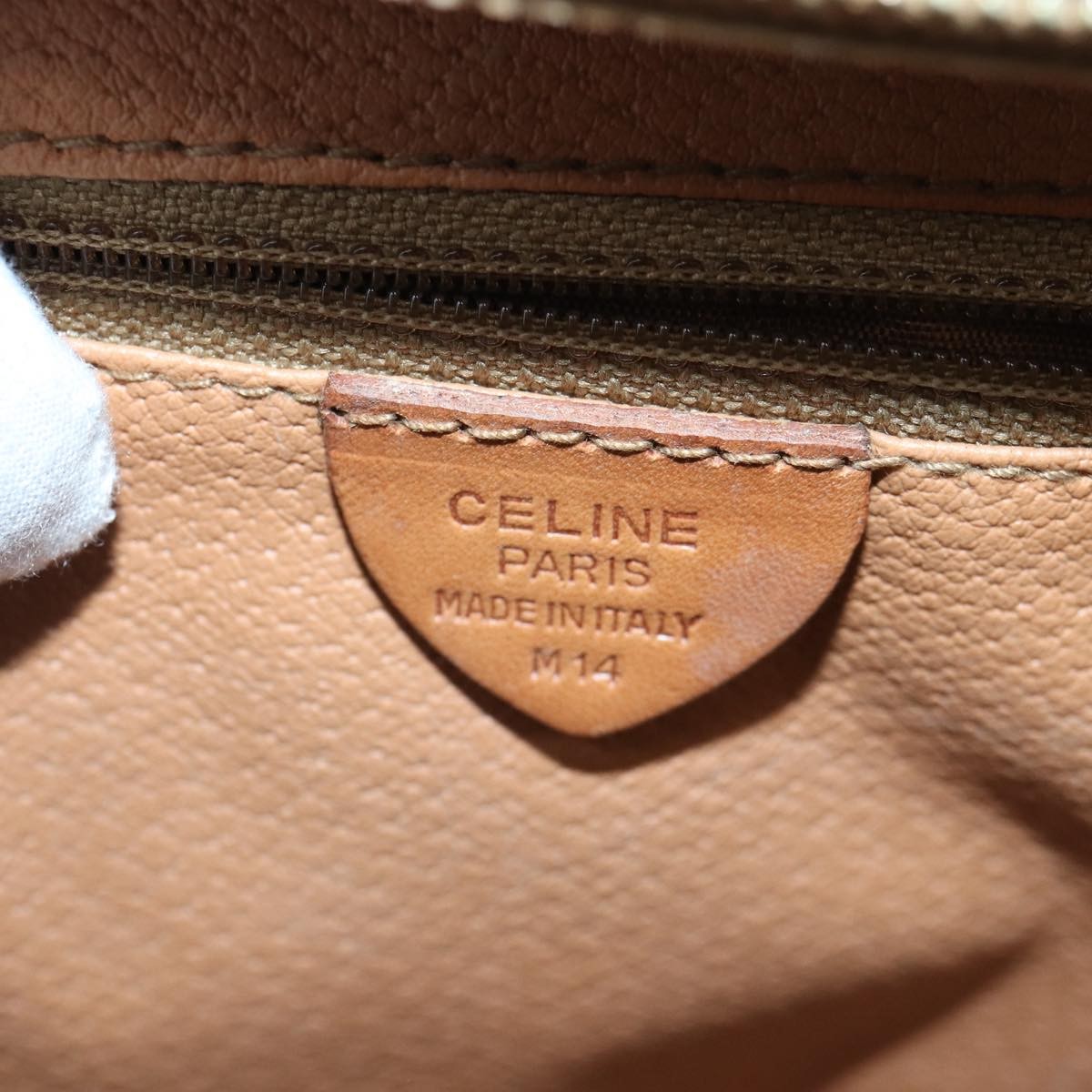 Celine Vintage Macadam Canvas And Leather Brown Canvas Handbag (Pre-Owned)