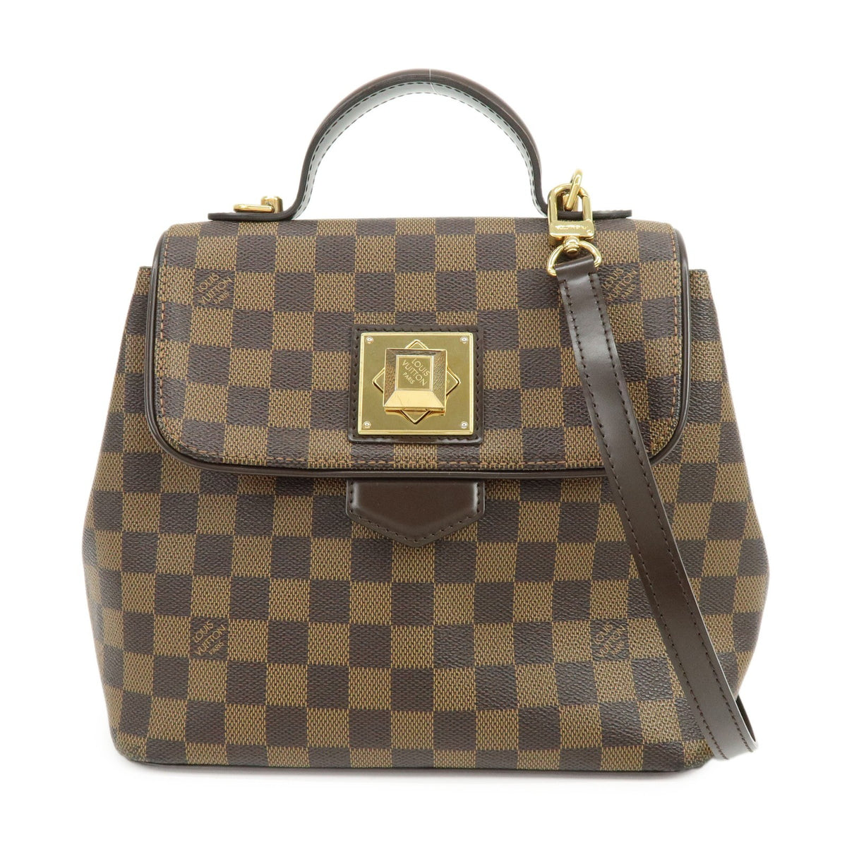 Louis Vuitton Bergamo Damier Brown Canvas Handbag (Pre-Owned)
