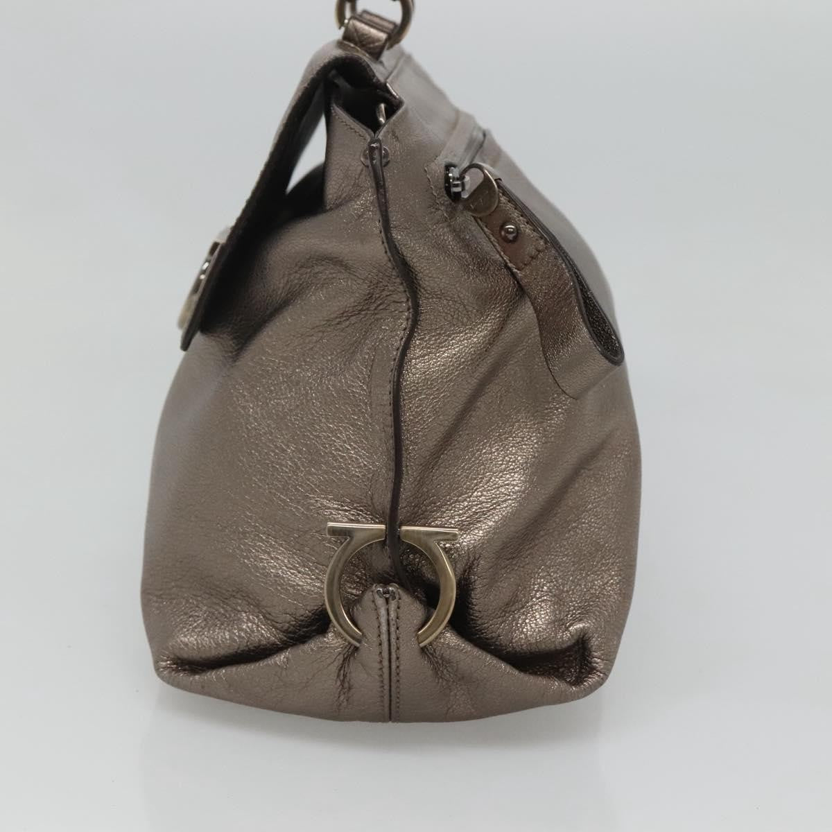 Salvatore Ferragamo Sofia Satchel Leather Gold Leather Handbag (Pre-Owned)