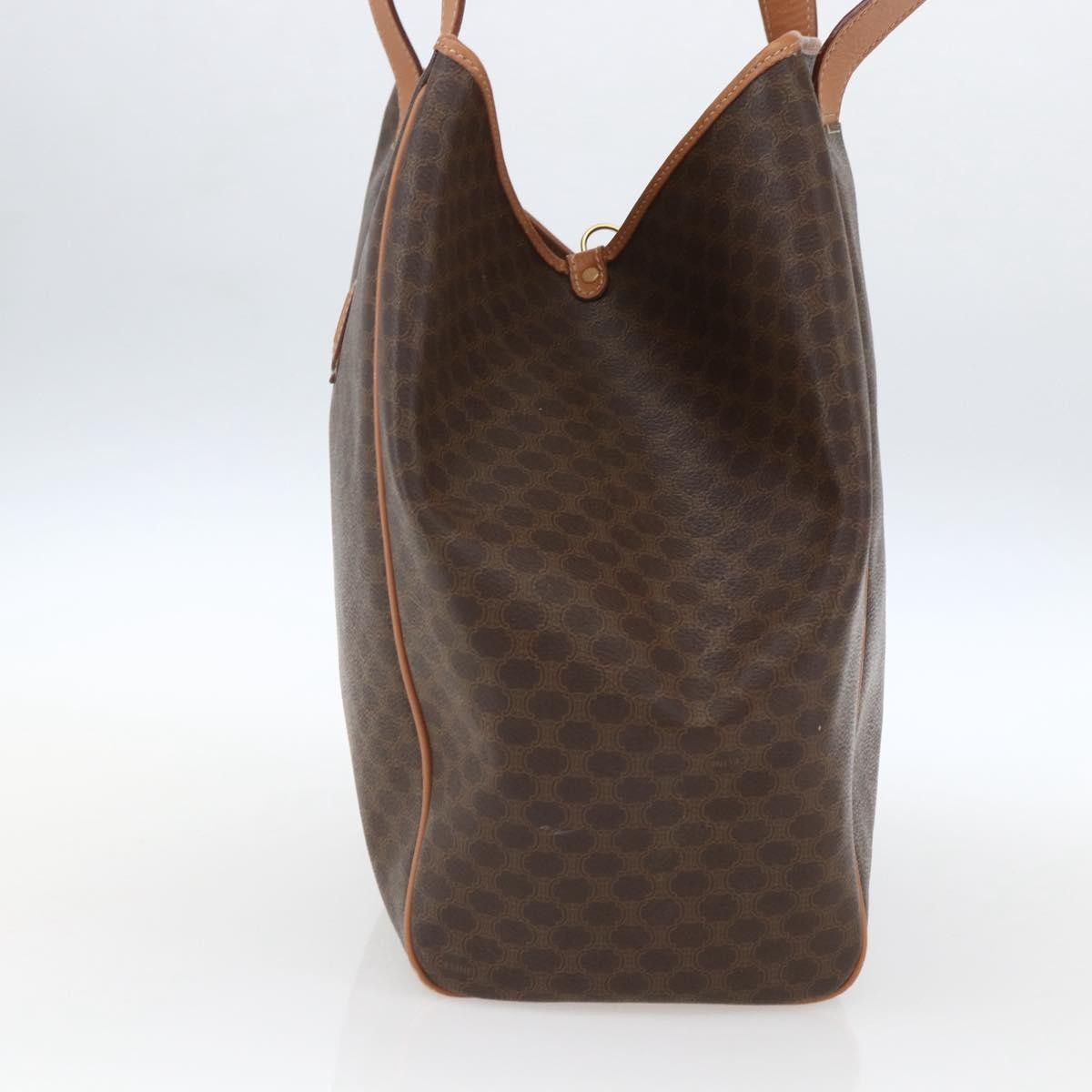 Celine Vintage Macadam Canvas And Leather Brown Canvas Shoulder Bag Bag (Pre-Owned)