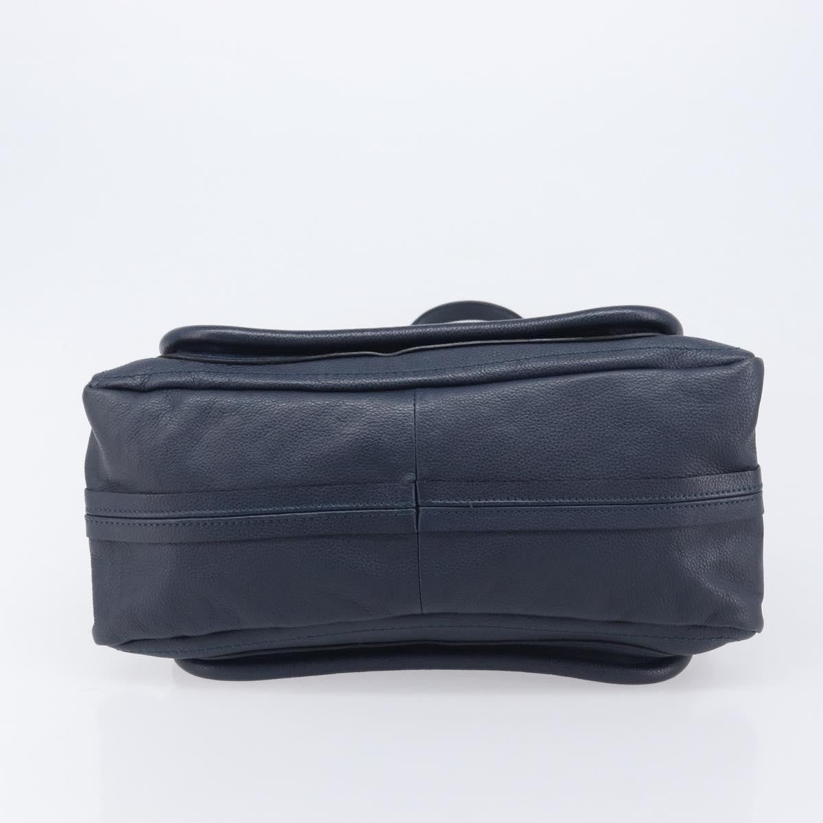 Chloe Paraty Top Handle Leather Navy Leather Handbag (Pre-Owned)
