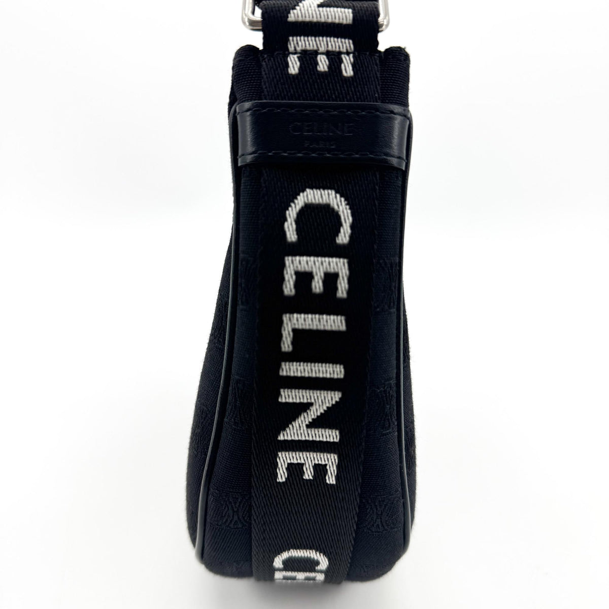 Celine Ava Triomphe Coated Canvas Black Textile Handbag (Pre-Owned)
