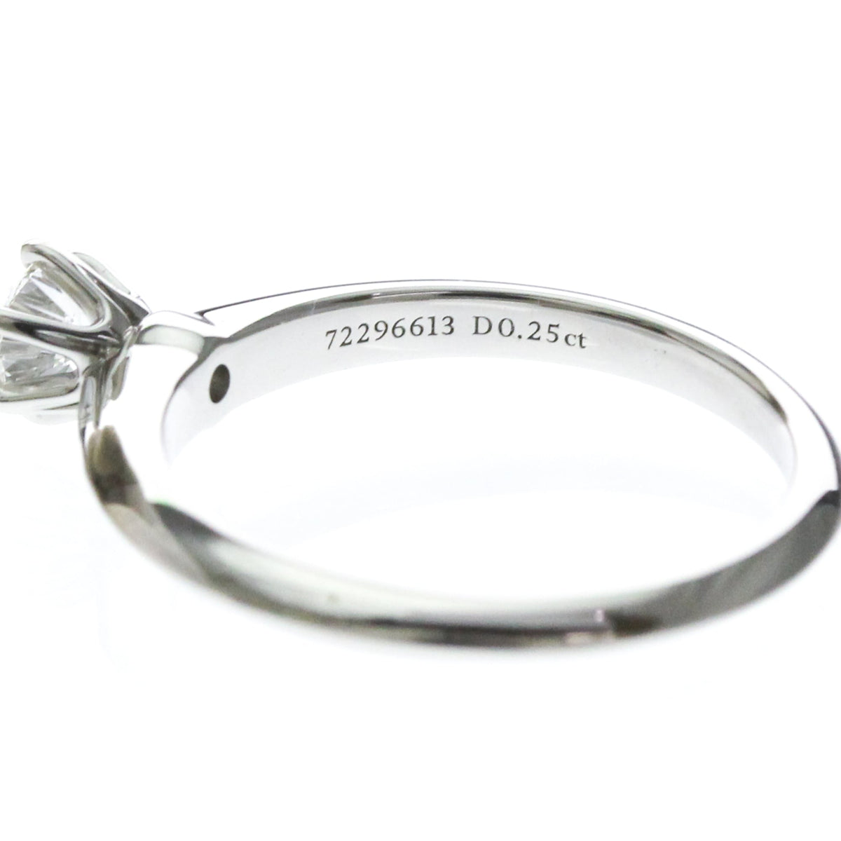 Tiffany & Co. Tiffany Setting Solitaire Platinum With Rbc Diamond Silver Platinum Ring Jewelry (Pre-Owned)
