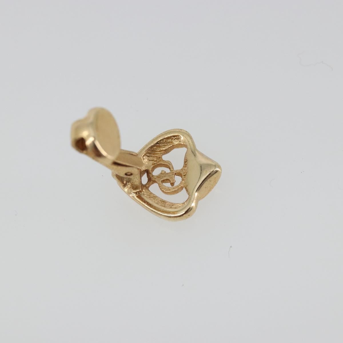 Christian Dior Vintage Heart Clip-On Metal Gold Gold Earrings Jewelry (Pre-Owned)