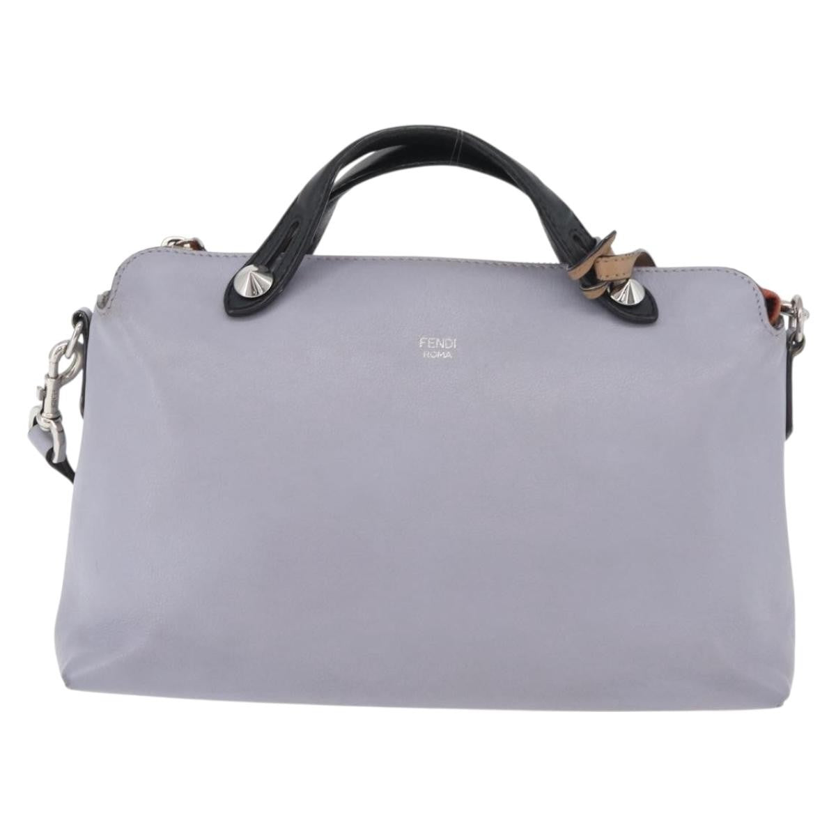 Fendi By The Way Satchel Leather Purple Leather Handbag (Pre-Owned)