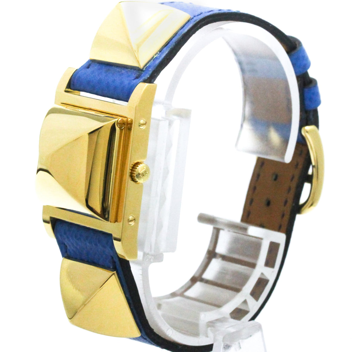 Hermes Medor Quartz Plated Metal And Leather Watch (Pre-Owned)