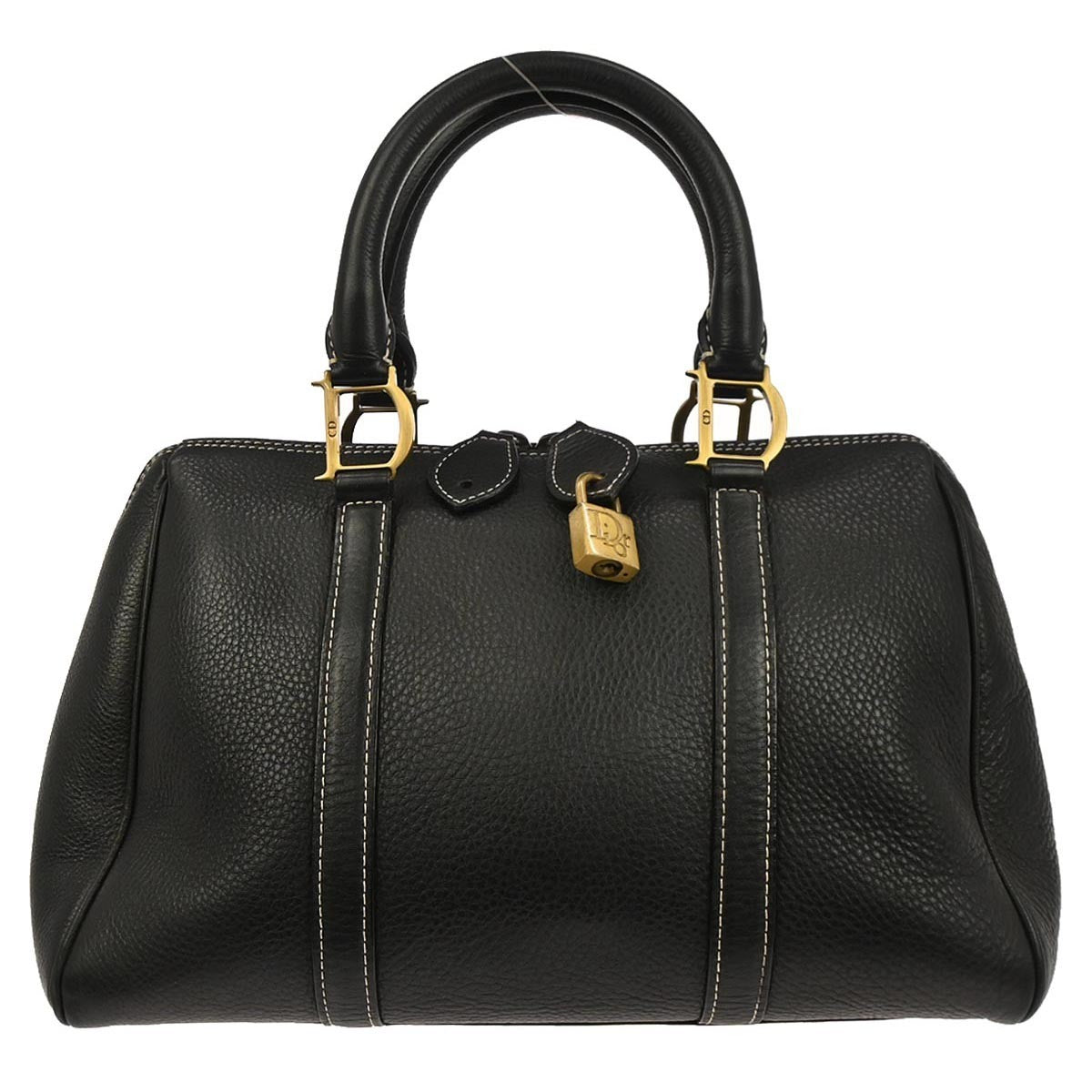 Christian Dior Vintage Leather Black Leather Handbag (Pre-Owned)