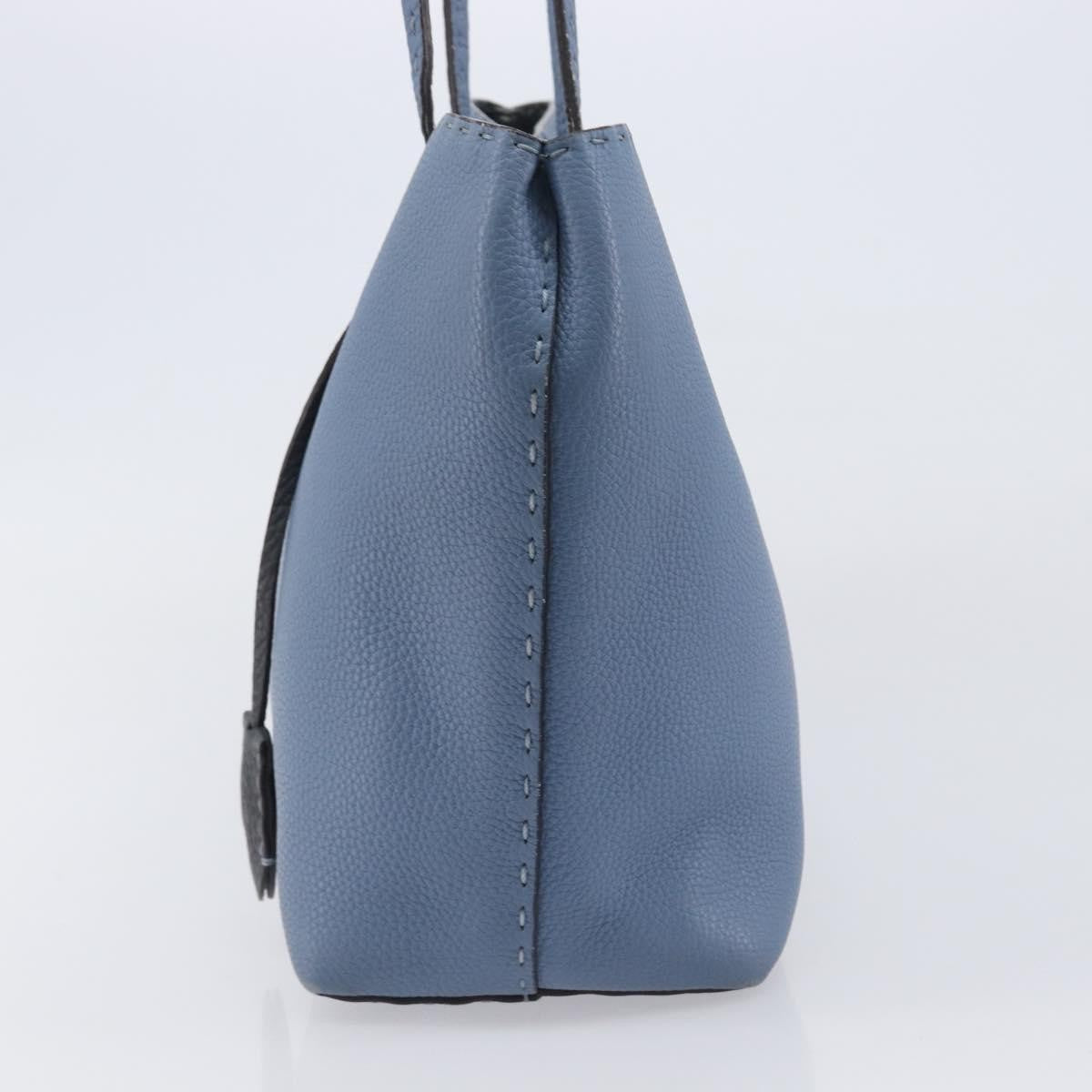 Fendi Selleria Carla Leather Blue Leather Tote Bag Bag (Pre-Owned)