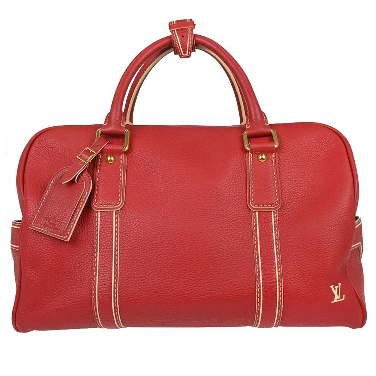Louis Vuitton Carryall Leather Red Leather Travel Bag Bag (Pre-Owned)
