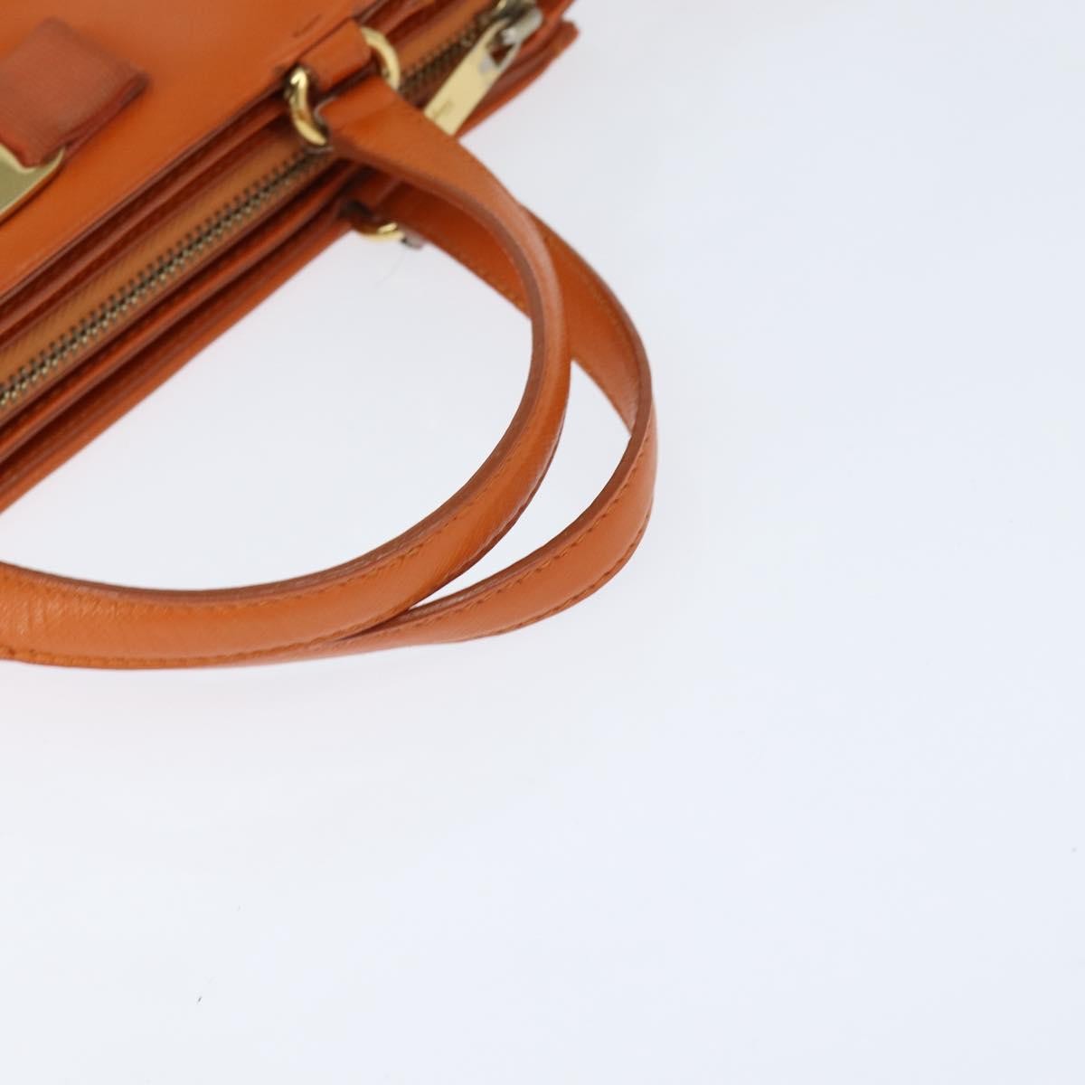 Salvatore Ferragamo Vala Tote Leather Orange Leather Tote Bag Bag (Pre-Owned)