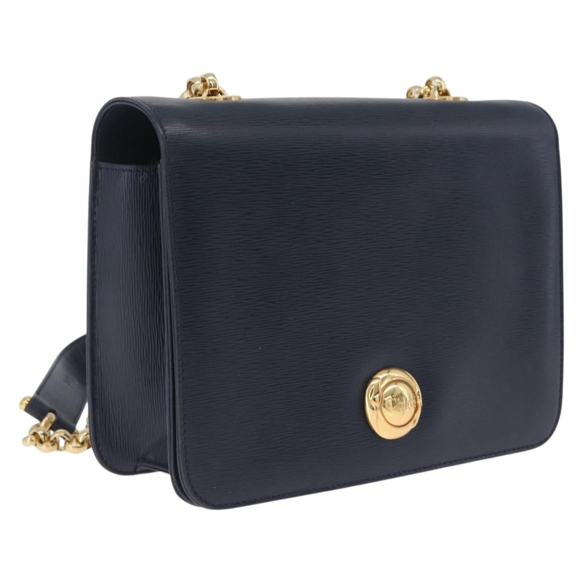 Chloe Shoulder Bag Leather Navy Leather Shoulder Bag Bag (Pre-Owned)