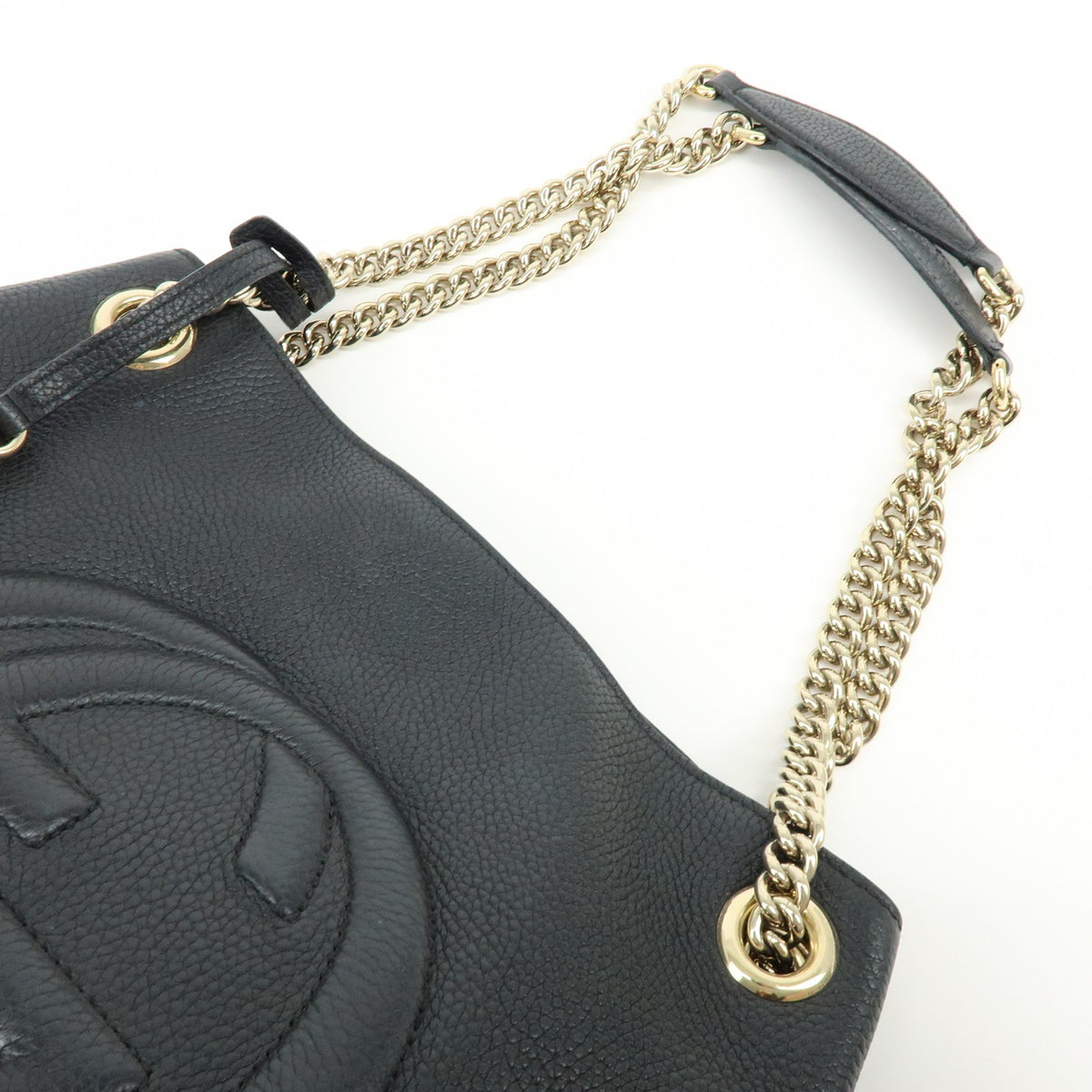 Gucci Soho Chain Strap Leather Black Leather Shoulder Bag Bag (Pre-Owned)