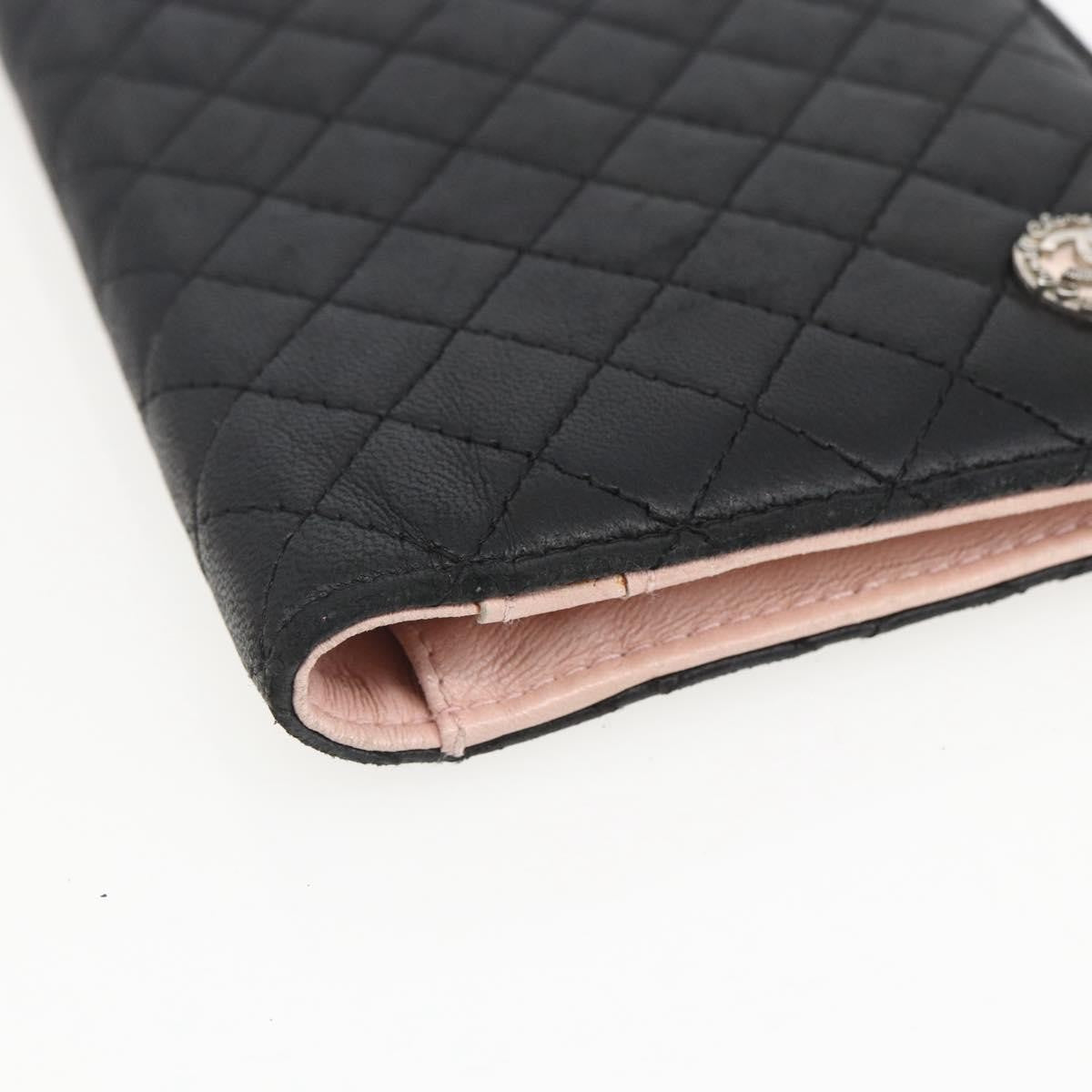 Chanel Vintage Cc Bifold Leather Black Leather Wallets Accessory (Pre-Owned)