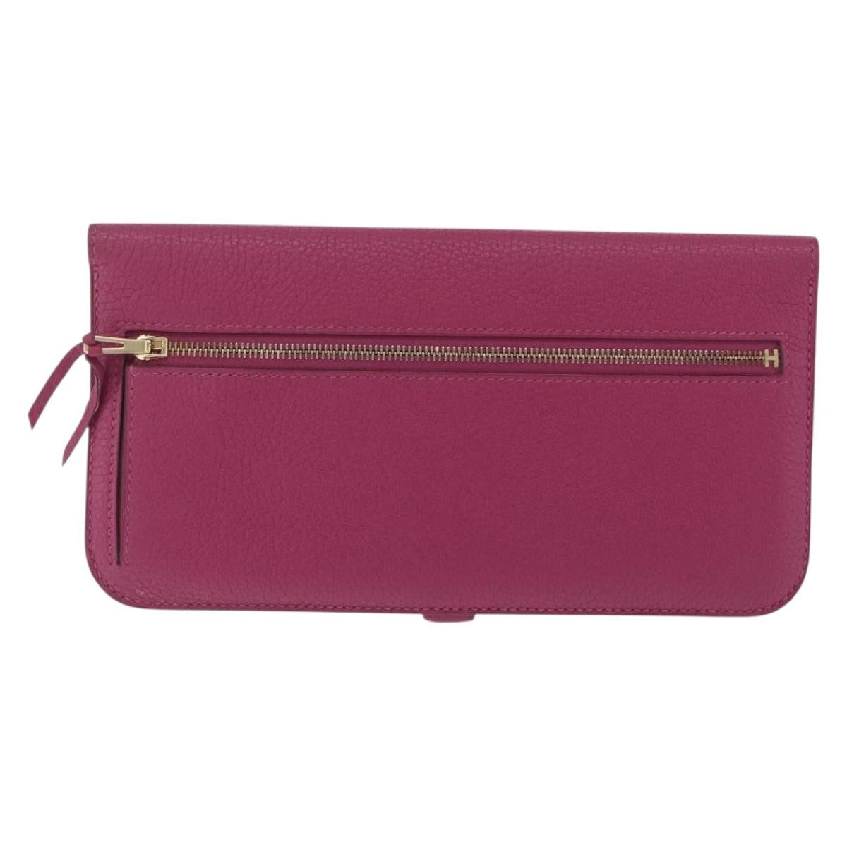 Hermes Dogon Duo Combined Leather Purple Leather Wallets Accessory (Pre-Owned)