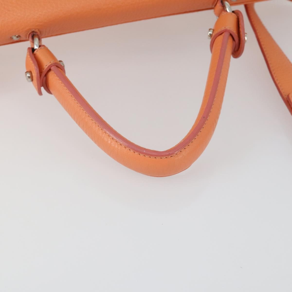 Salvatore Ferragamo Sofia Satchel Grainy Leather Orange Leather Handbag (Pre-Owned)