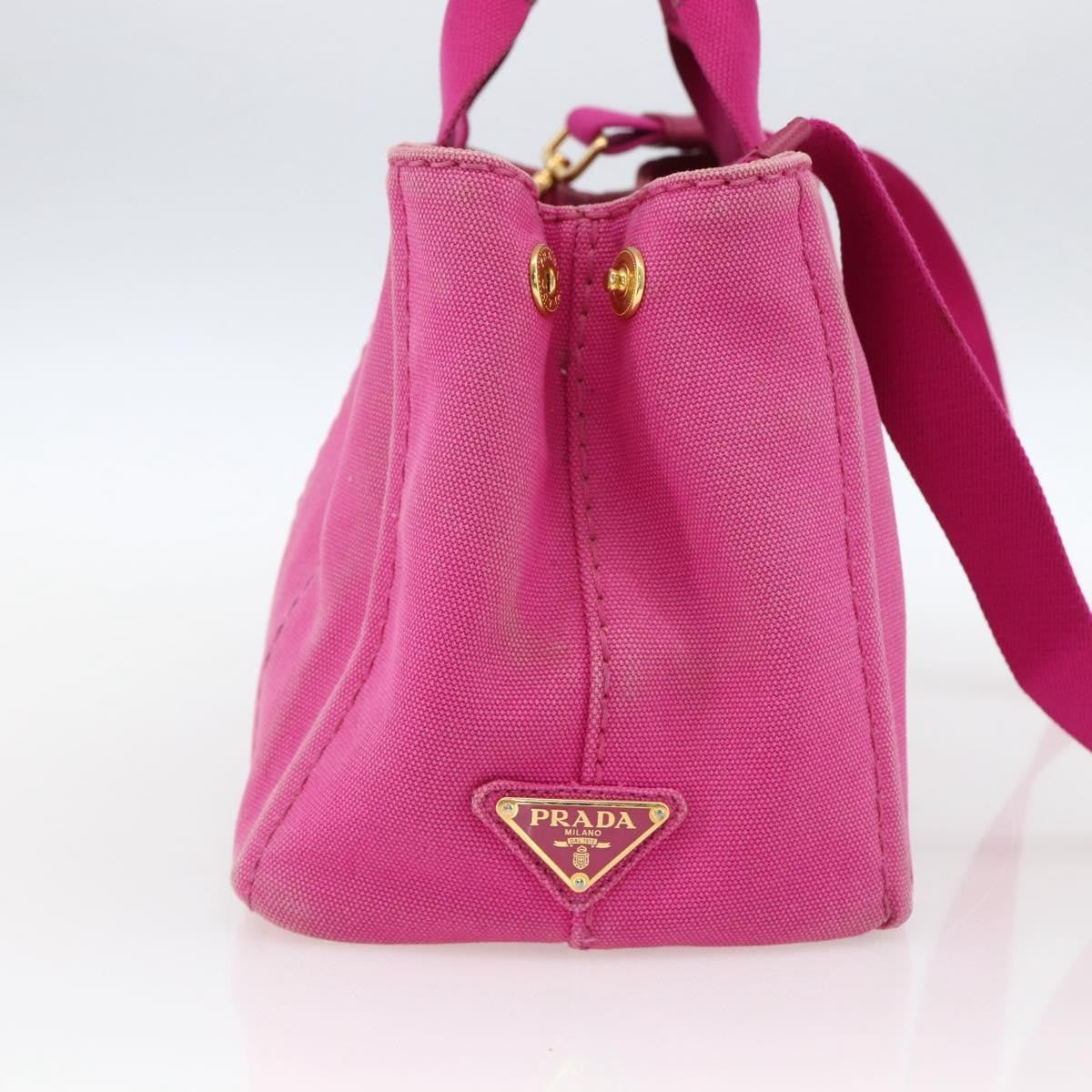 Prada Canapa Convertible Tote Canvas Pink Canvas Tote Bag Bag (Pre-Owned)