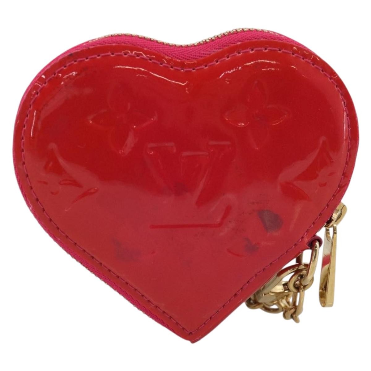 Louis Vuitton Heart Coin Purse Monogram Vernis Pink Patent_Leather Clutche & Pouche Bag (Pre-Owned)