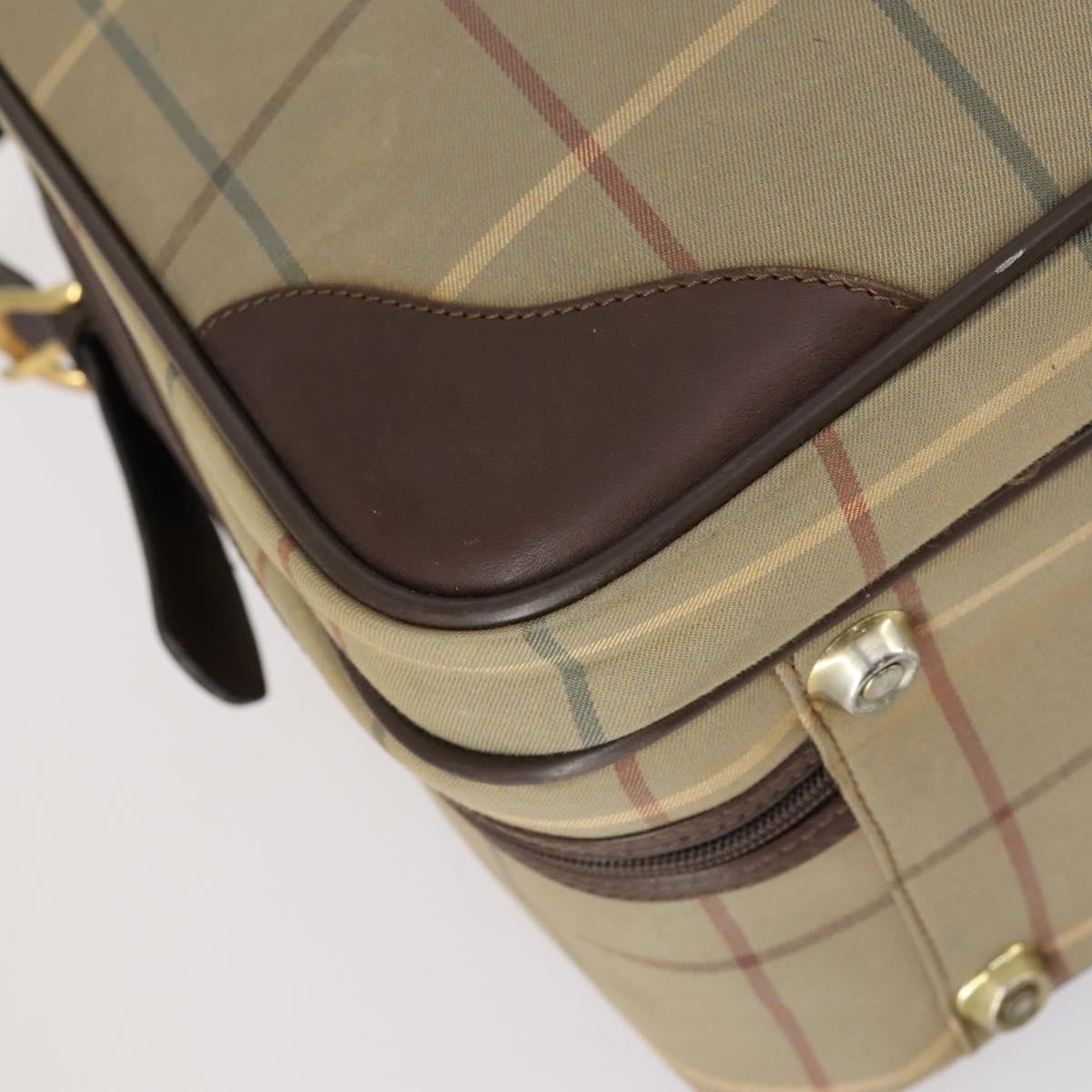 Burberry Nova Check Boston Canvas Beige Canvas Travel Bag Bag (Pre-Owned)