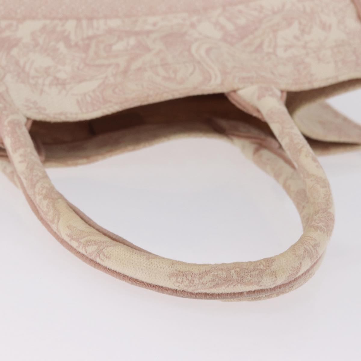 Christian Dior Book Embroidered Canvas Pink Canvas Tote Bag Bag (Pre-Owned)