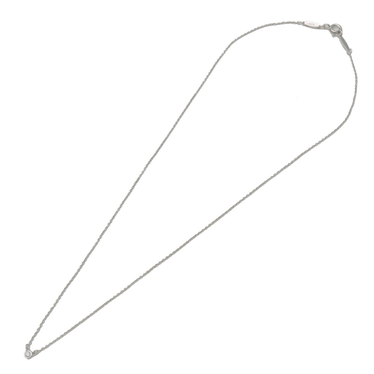 Tiffany & Co. Elsa Peretti Diamonds By The Yard Pendant Sterling Silver With Diamond Silver Sterling_Silver Necklace Jewelry (Pre-Owned)