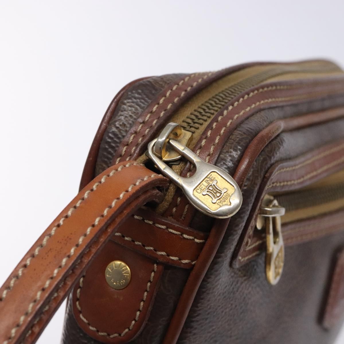 Celine Macadam Canvas Brown Canvas Clutche & Pouche Bag (Pre-Owned)