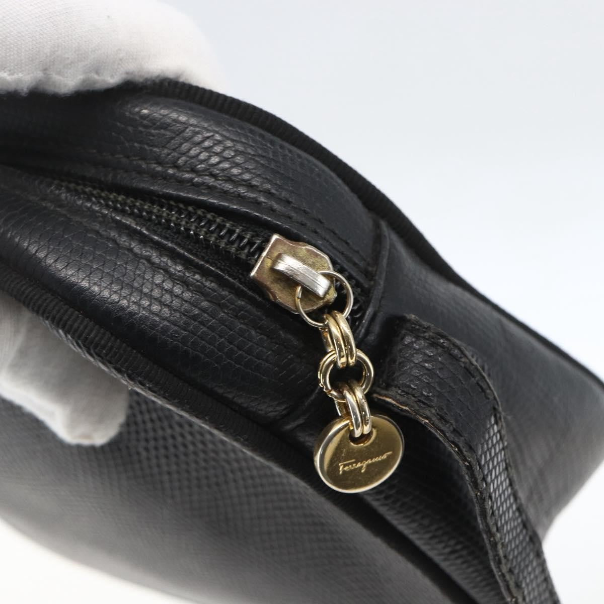 Salvatore Ferragamo Vala Leather Black Leather Shoulder Bag Bag (Pre-Owned)